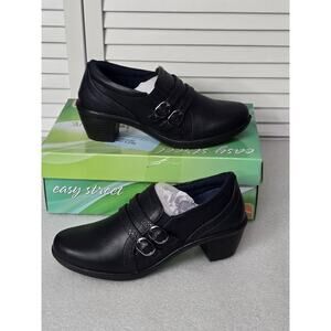 Easy Street Stroll Women's Bootie Navy Buckle Accents Slip-On Size 8M 31-5310